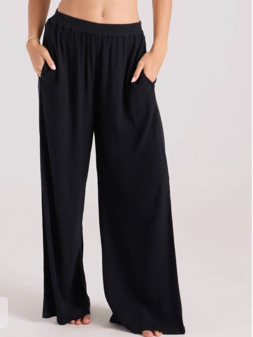 Volcom Black Wide Leg Lounge Pants